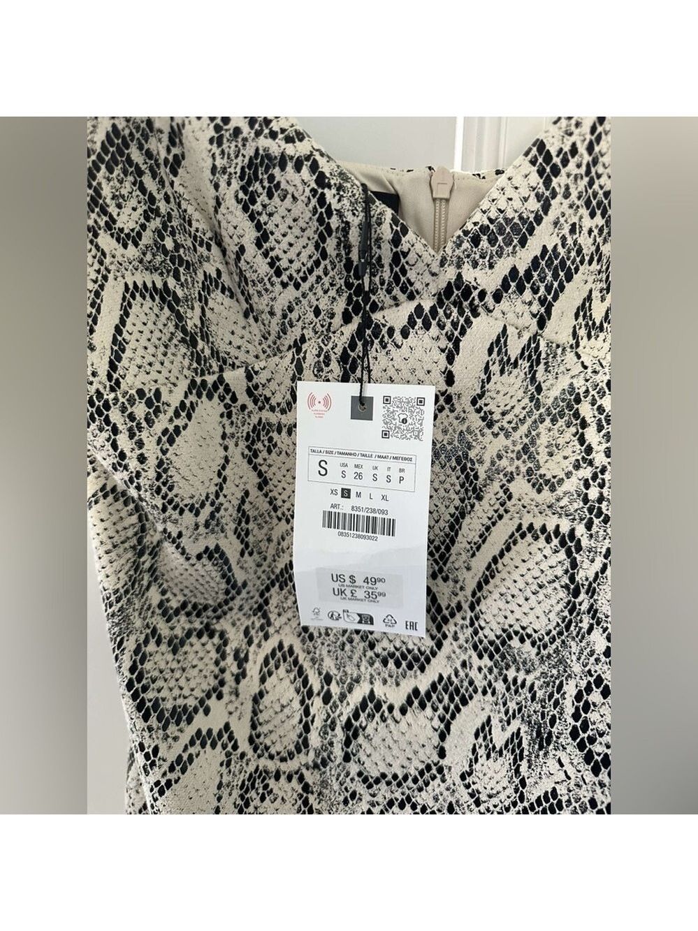 Zara-Animal Print Mini Dress-Size Small-NWT - Picture 4 of 8